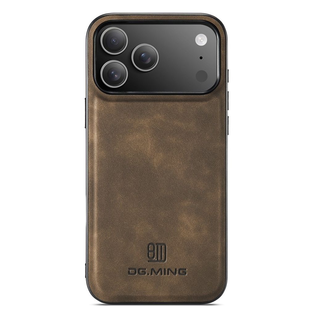 DG.MING iPhone 18 Pro/17 Pro Deksel med PU-lær - Brun