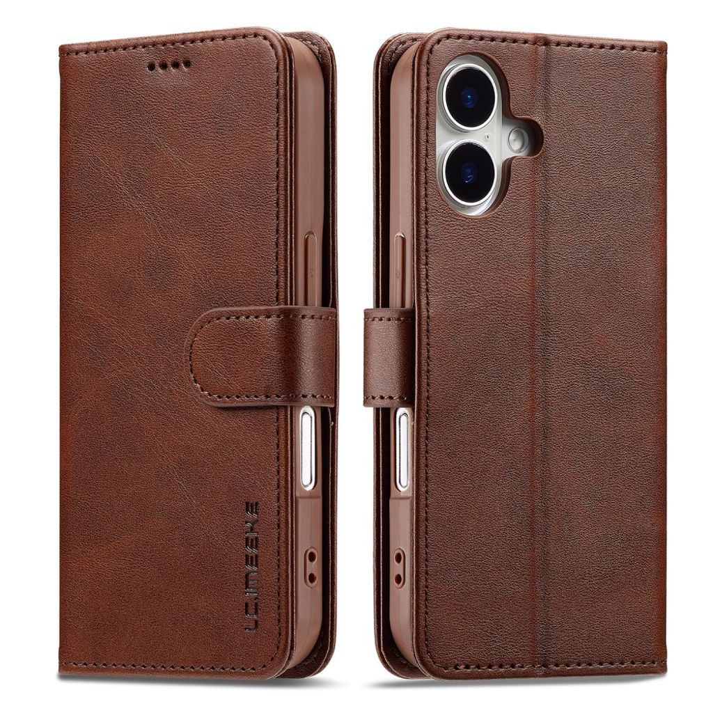 LC.IMEEKE iPhone 17 Wallet Cover with Stand - Brown