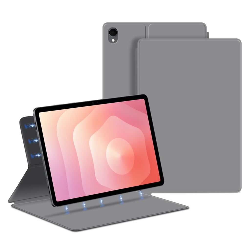Samsung Galaxy Tab S11 Kotelo jalustalla, magneetti – harmaa