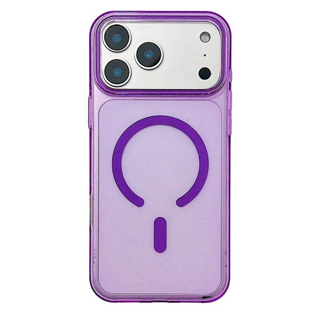 Glitter iPhone 18 Pro Max/17 Pro Max MagSafe-deksel – lilla