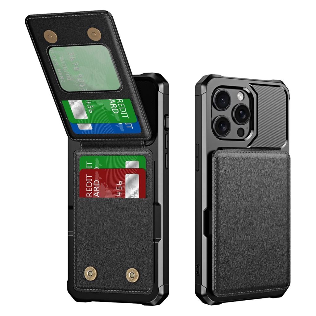 iPhone 14 Pro Max Kickstand Wallet Case - Black