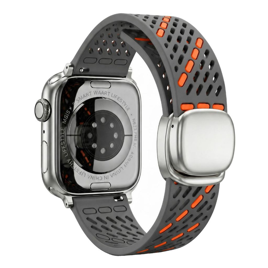 Apple Watch 42 / 41/ 40 / 38mm Klockarmband i Silikon - Grå/Orange