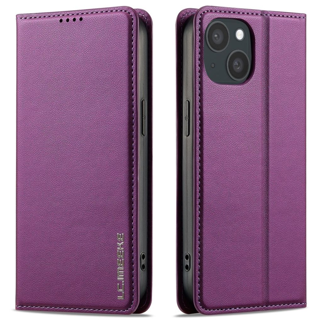 LC.IMEEKE iPhone 15 Plus Lompakkokotelo - Violetti