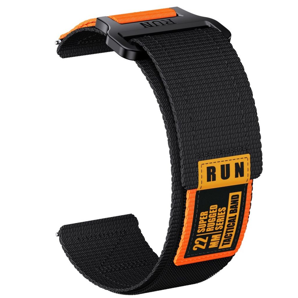 Huawei Watch GT5/5 Pro/4/4 Pro m.fl. Klockarmband i Nylon – Svart/Orange