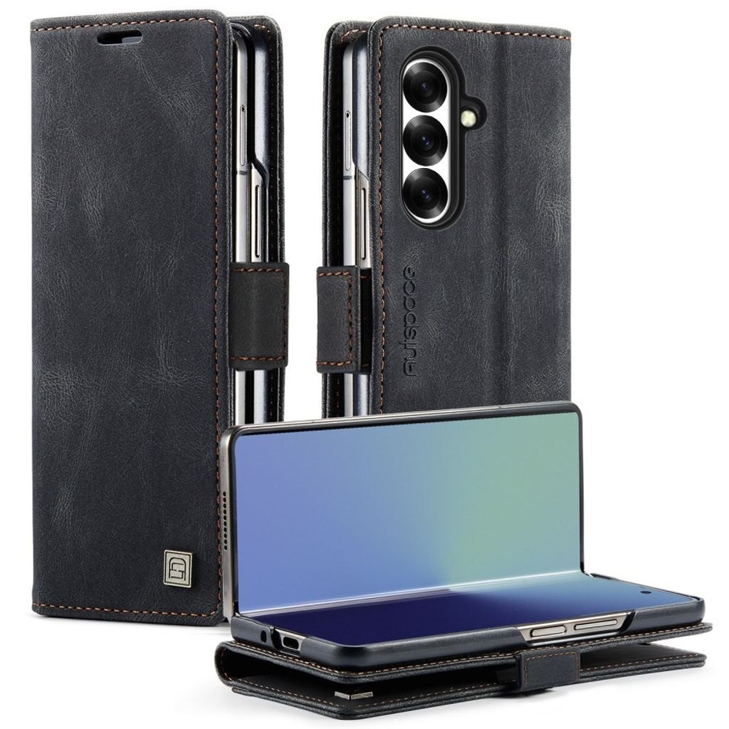 AUTSPACE Samsung Galaxy Z Fold8 Ultra Flip Cover med RFID blokering - Sort