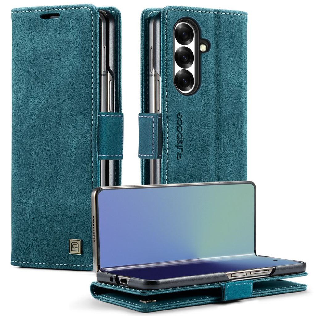 AUTSPACE Samsung Galaxy Z Fold8 Ultra Flip Cover med RFID blokering - Blå