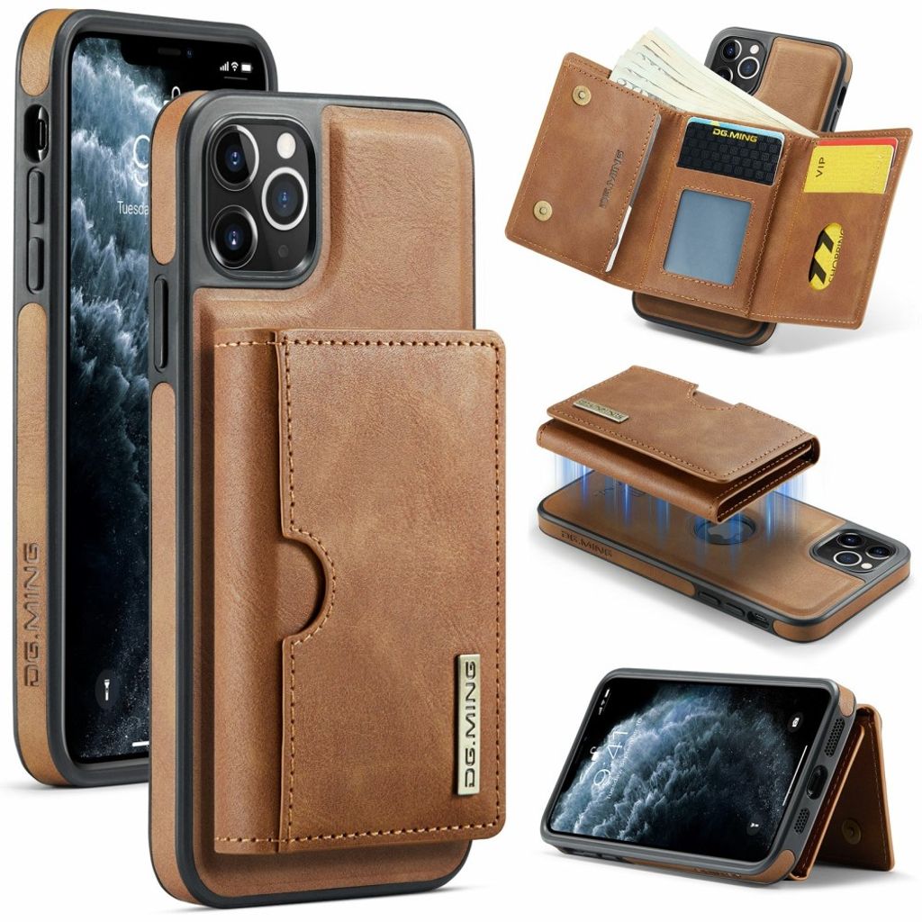 DG.MING iPhone 11 Pro Cover med Pung - Brun