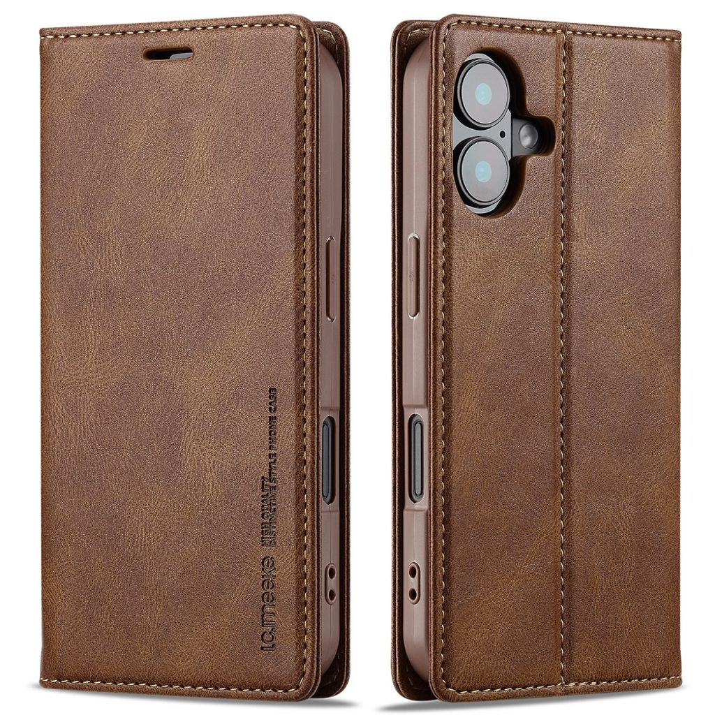LC.IMEEKE iPhone 16 Plus Wallet Cover - Brown