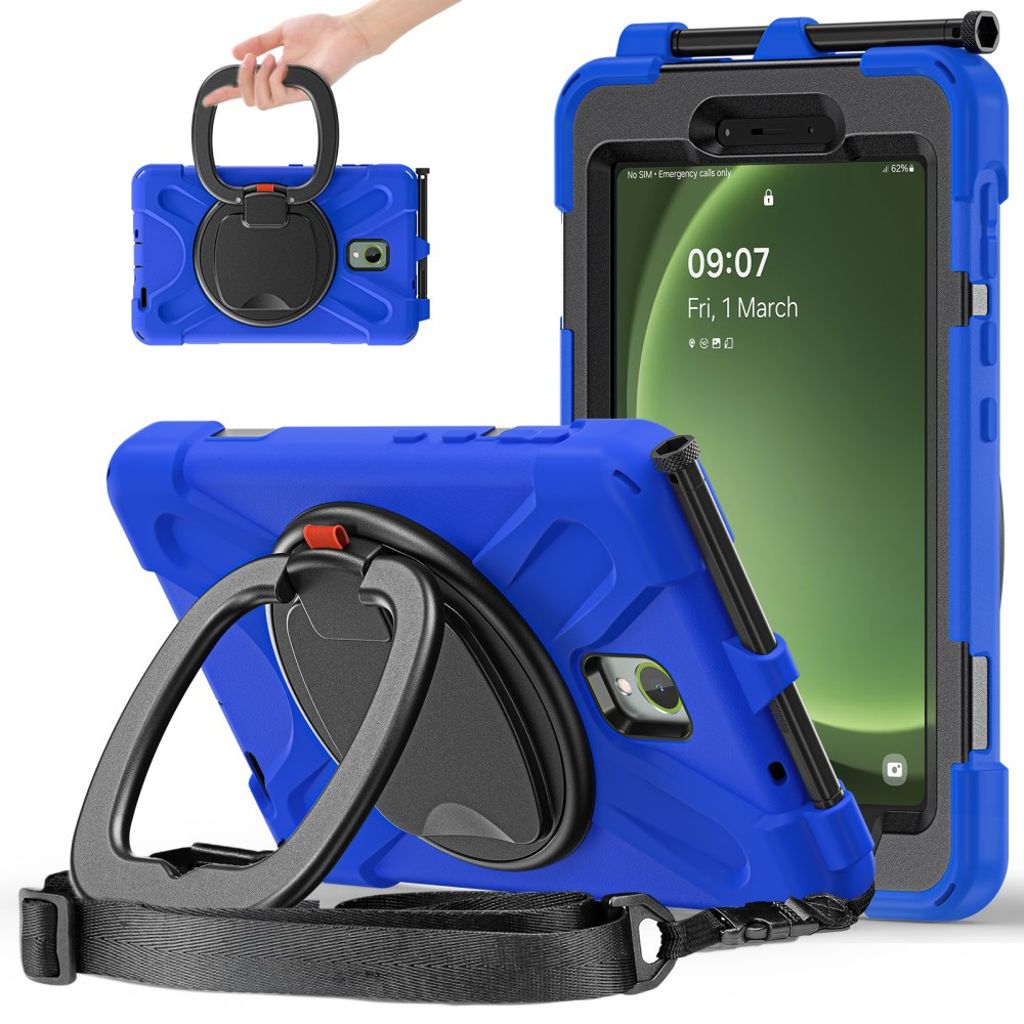 Samsung Galaxy Tab Active5 Case with Shoulder Strap - Blue, Black
