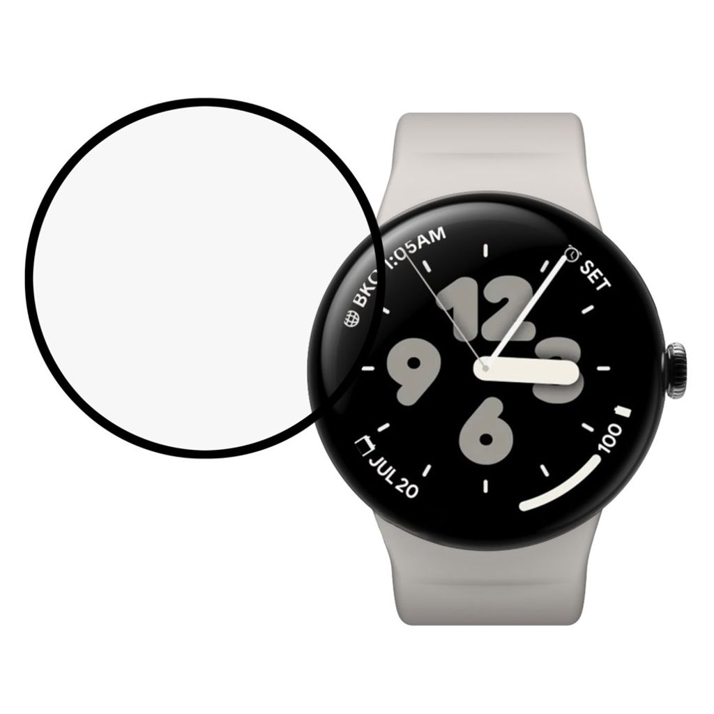 Google Pixel Watch 3 XL 45 mm näytönsuoja mustalla reunalla
