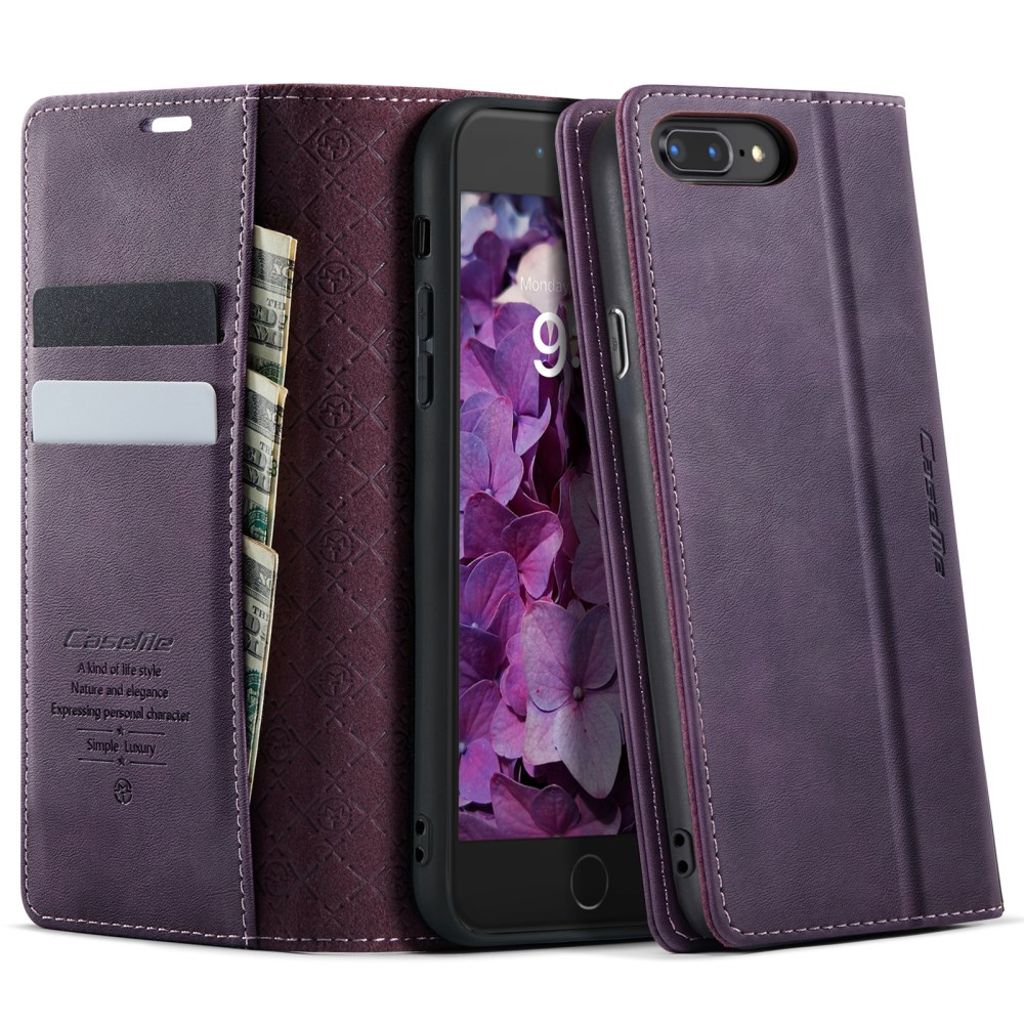 CASEME iPhone 6 Plus / 7 Plus / 8 Plus Kotelo Jalusta - Violetti