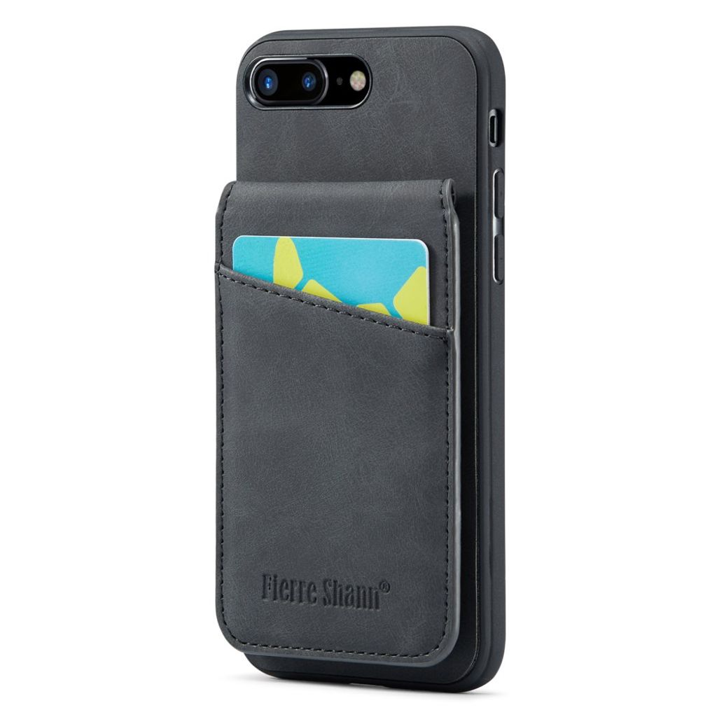 FIERRE SHANN iPhone 7 Plus / 8 Plus Cover med Kortplads - Sort