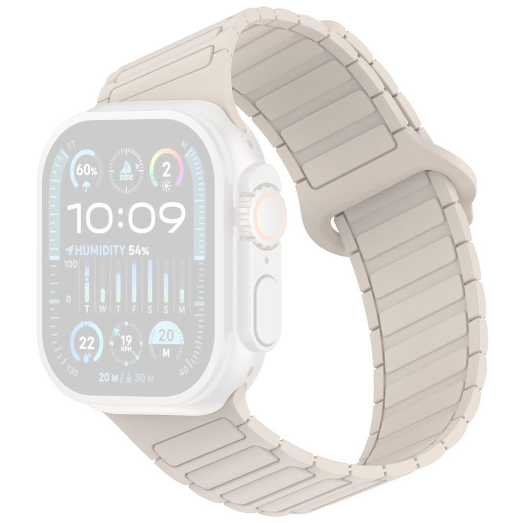 Apple Watch 42/41/40/38mm Klockarmband i Silikon Magnetisk Loop - Vit