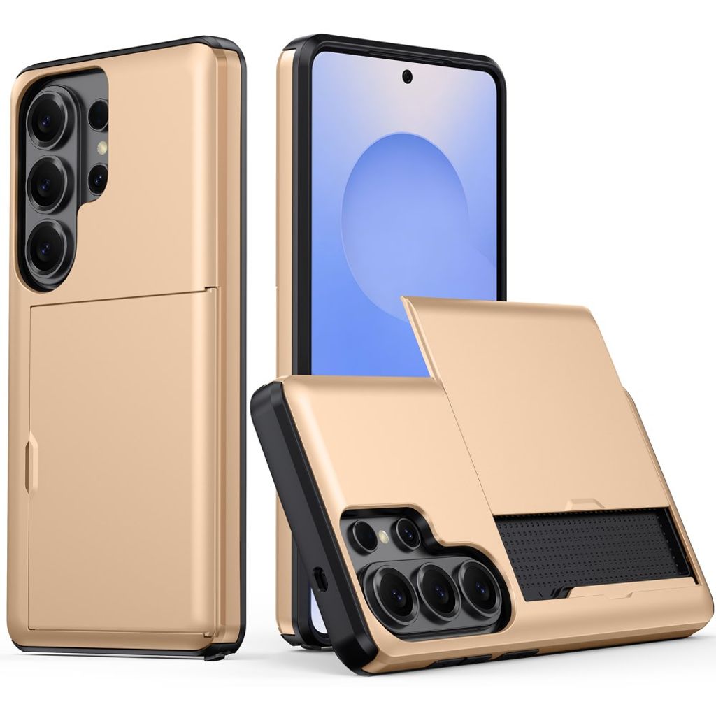 AMORUS Samsung Galaxy S26 Ultra Plånboksskal Korthållare - Guld