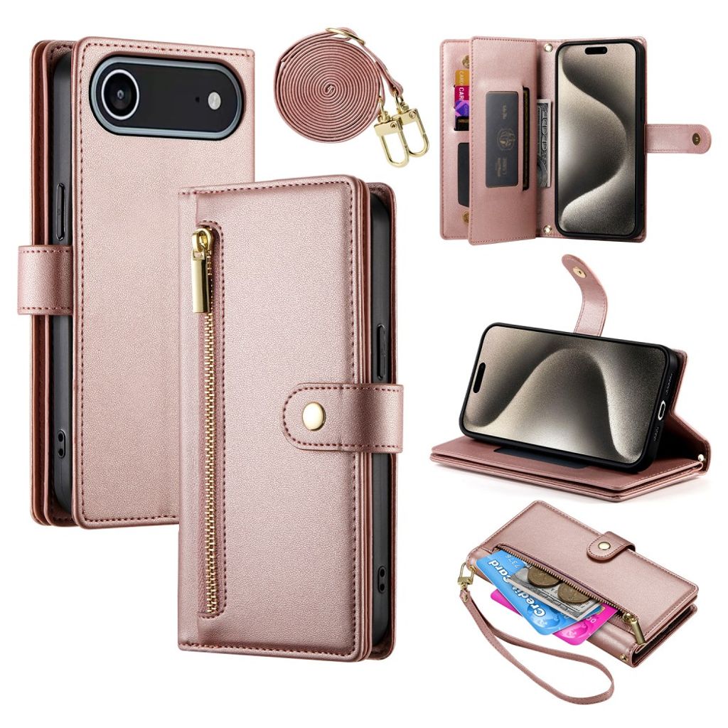 iPhone 17 Air Plånboksfodral med Bärrem - Rosa