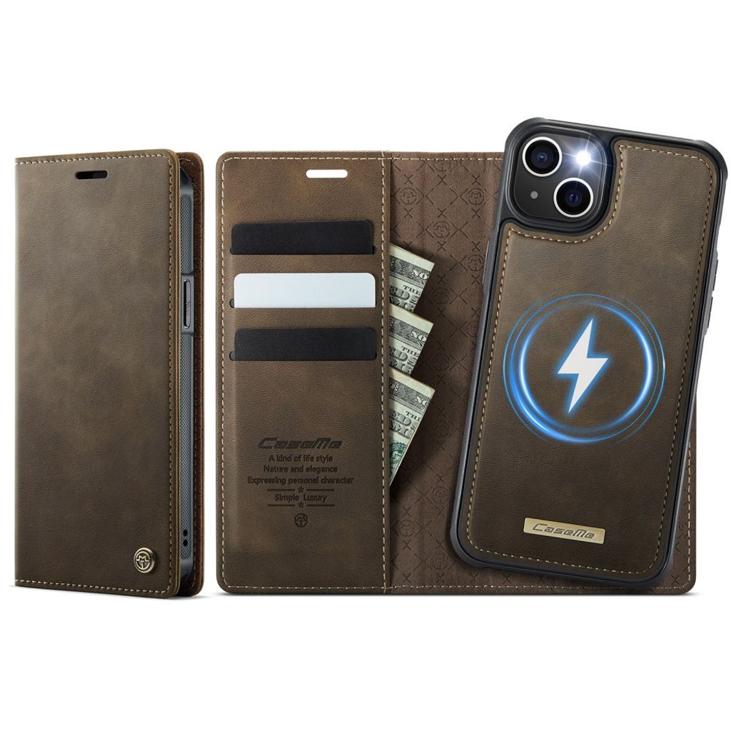CASEME iPhone 14 Plus / iPhone 15 Plus Kotelo MagSafe - Ruskea