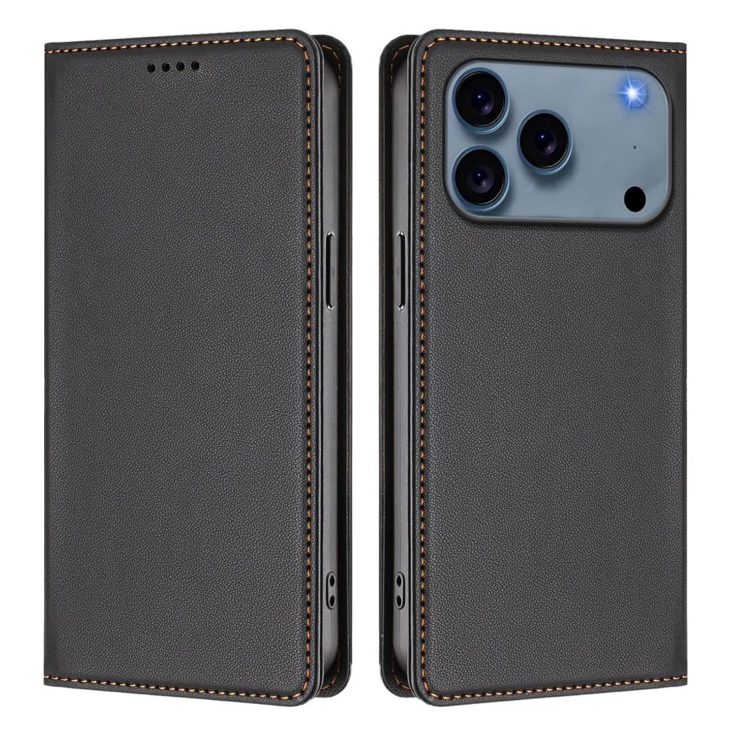 iPhone 18 Pro Max/iPhone 17 Pro Max Lommeboketui RFID og Stativ - Svart