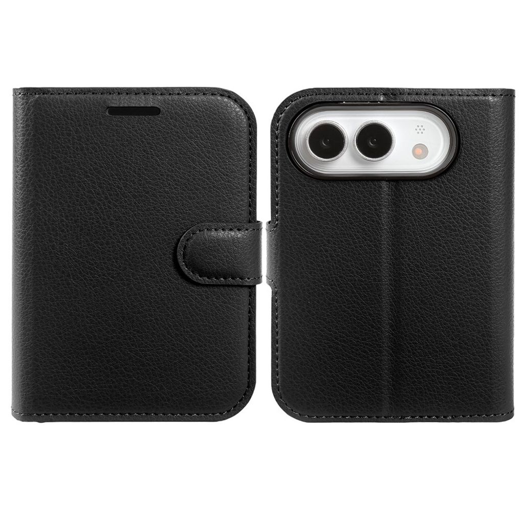 iPhone Duo Lompakkokotelo PU-nahka - Musta