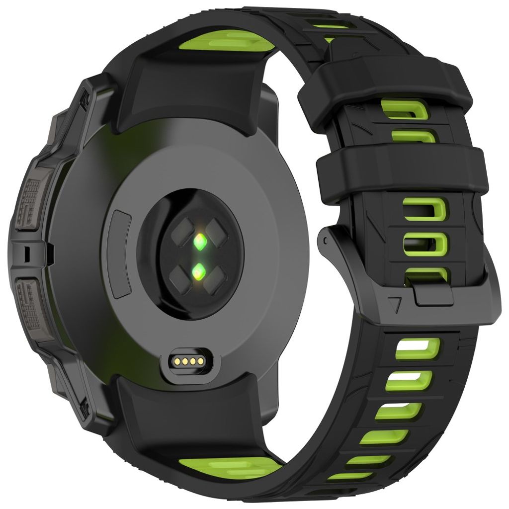 Garmin Instinct 3 45mm Silicone Watch Strap - Black/Green