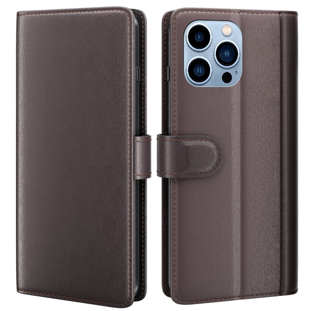 iPhone 14 Pro Max Wallet Cover - Brown