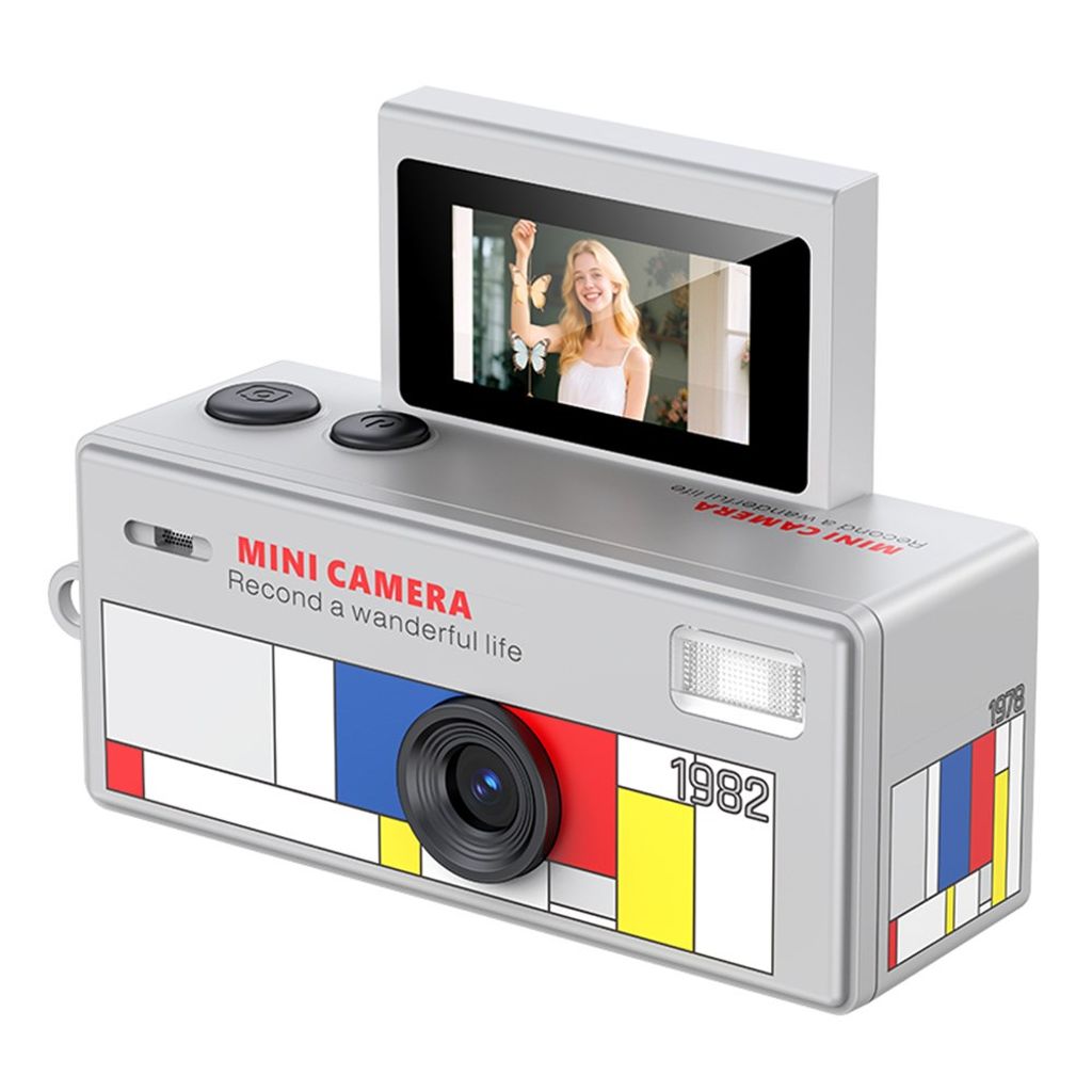 LK-030 Mini digitalkamera 720P HD med nyckelring och 0.96" display – Grå