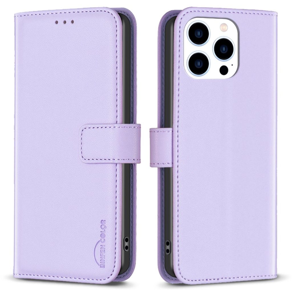 BINFEN COLOR iPhone 14 Pro Max Wallet Cover - Purple