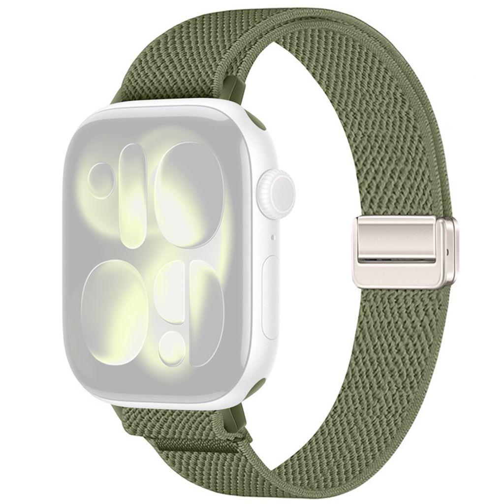 Apple Watch 42/41/40/38mm Smalt Klockarmband i Nylon - Olivgrön