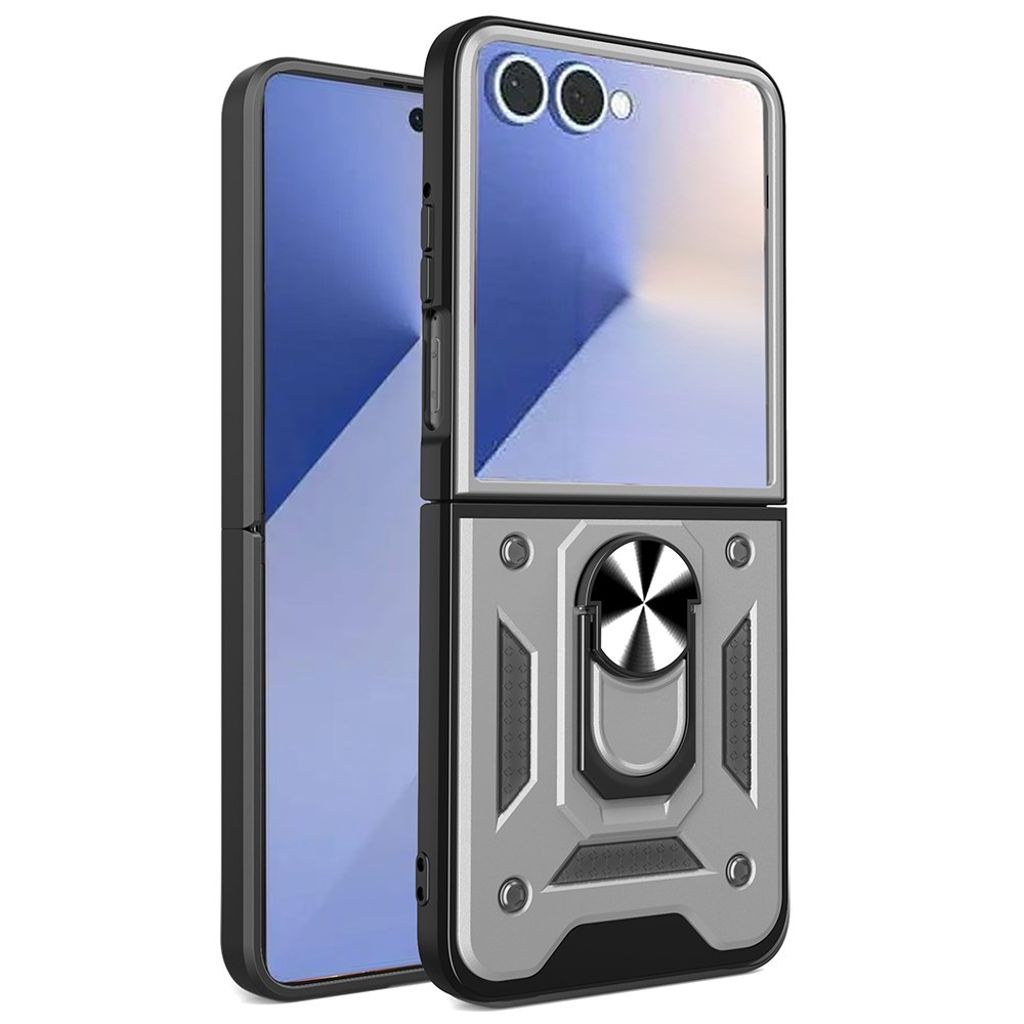 Samsung Galaxy Z Flip7 5G Cover med Stativ - Sølv