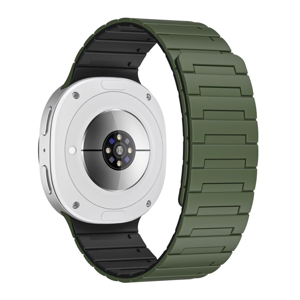 Samsung Galaxy Watch8 Classic 46 mm jne. Kellonranneke, Silikoni - vihreä+musta