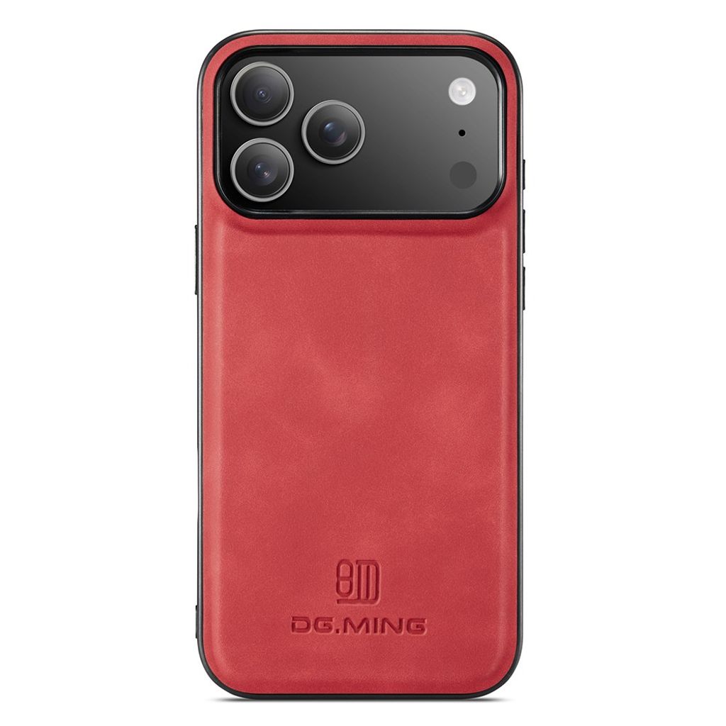 DG.MING iPhone 18 Pro Max/17 Pro Max Deksel med PU-lær - Rød