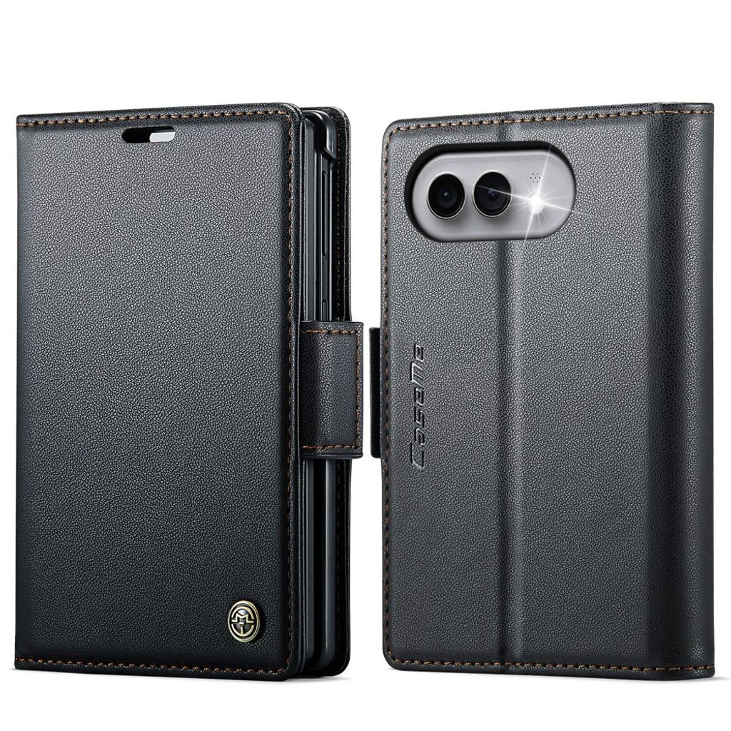 CASEME iPhone Duo Lompakkokotelo RFID-suojauksella - Musta