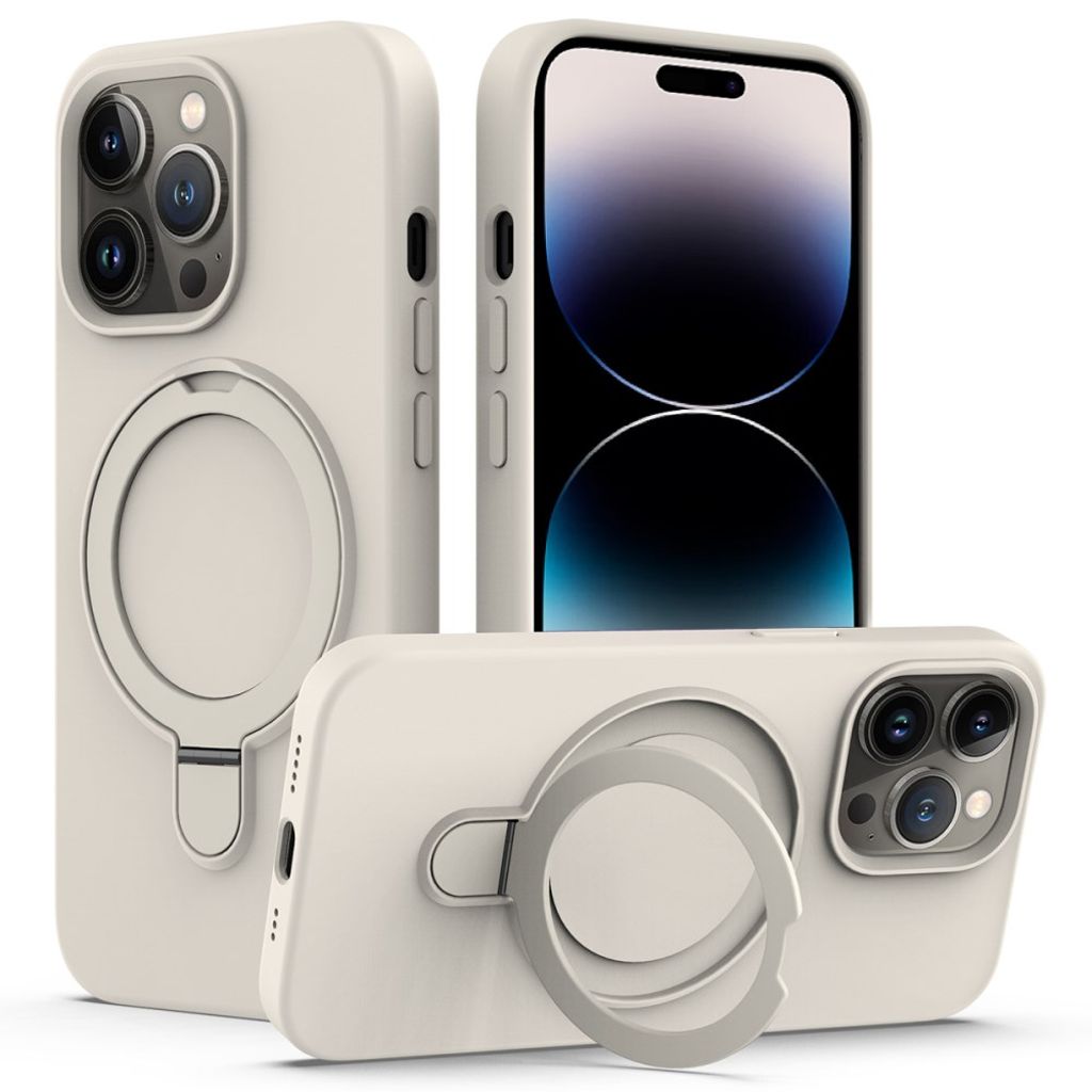iPhone 14 Pro MagSafe Case with Ring Stand - Antique White