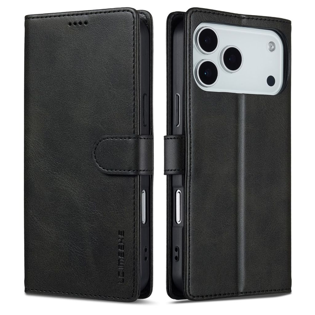 LC.IMEEKE iPhone 17 Pro Max Wallet Cover with Stand - Black