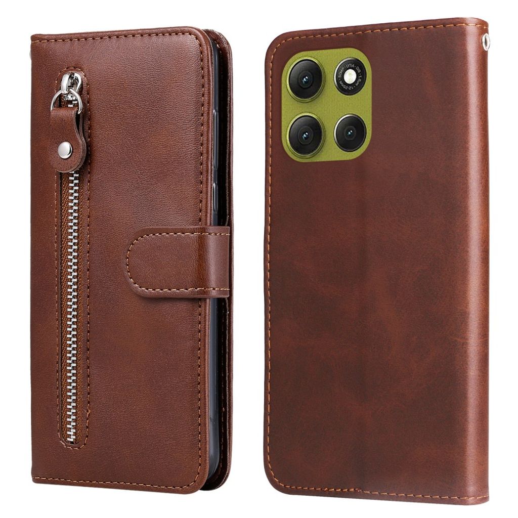 Motorola Moto G86 Power 5G etc. Cover with Zipper Pocket - Brown