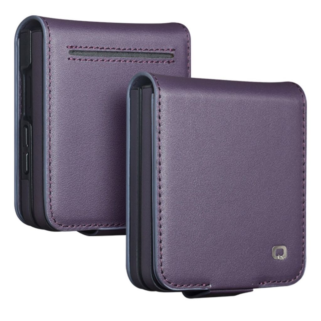 QIALINO Samsung Galaxy Z Flip8 Flip cover i ægte læder - Lilla