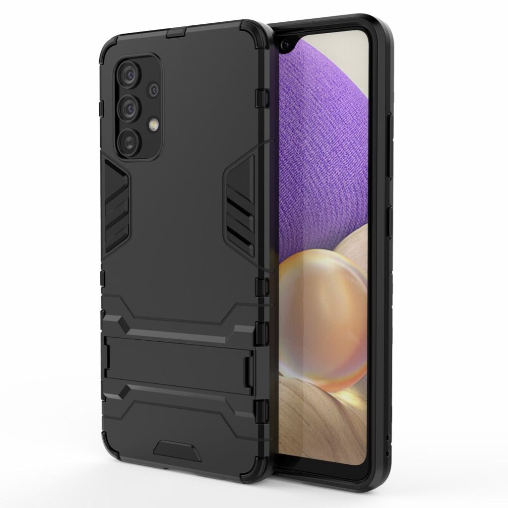 Samsung Galaxy A32 4G -kuori jalustalla – musta