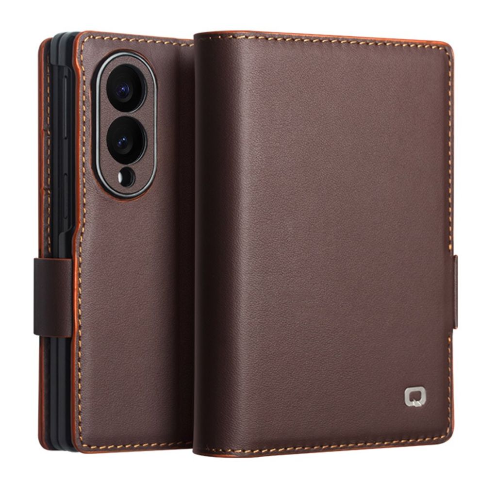 QIALINO Samsung Galaxy Z Fold8 Flip cover i ægte læder - Brun