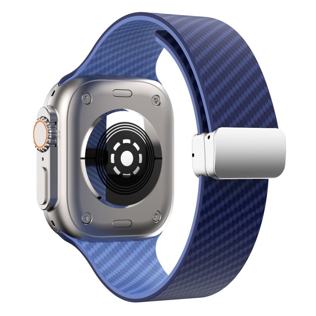 Apple Watch 49 / 46 / 44 / 42mm Klockarmband kolfibertextur - Blå