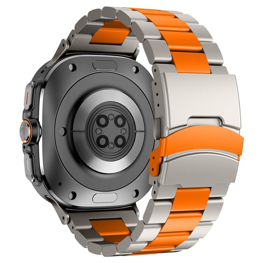 Samsung Galaxy Watch Ultra2/Ultra 47mm Klokkereim Titan – Grå/Oransje