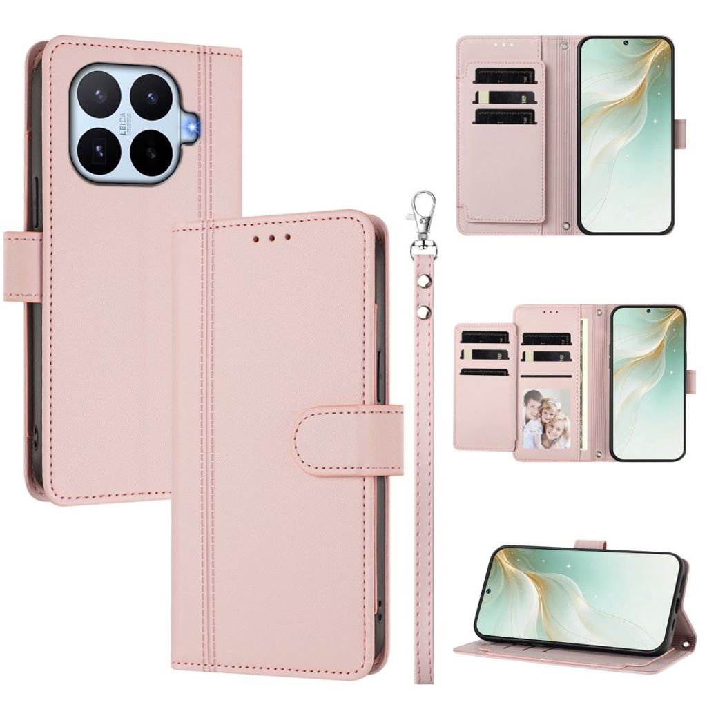 Xiaomi 17T Plånboksfodral med handrem - Rosa