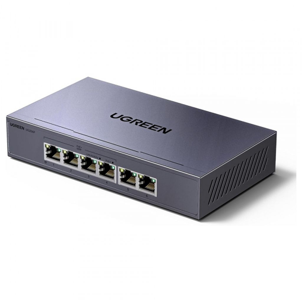 Ugreen Ethernet-kytkin CM741 4 porttia - harmaa