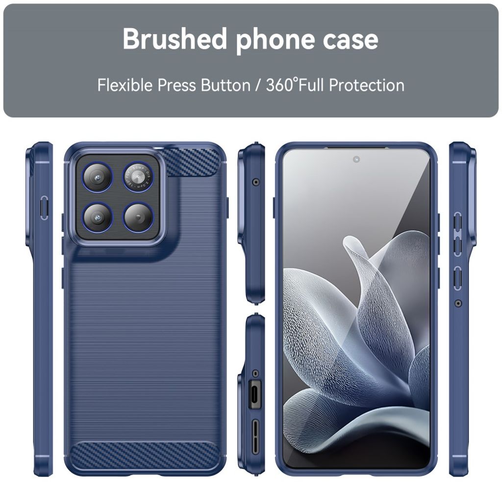 Motorola Edge 70 5G Skal Kolfibertextur - Blå