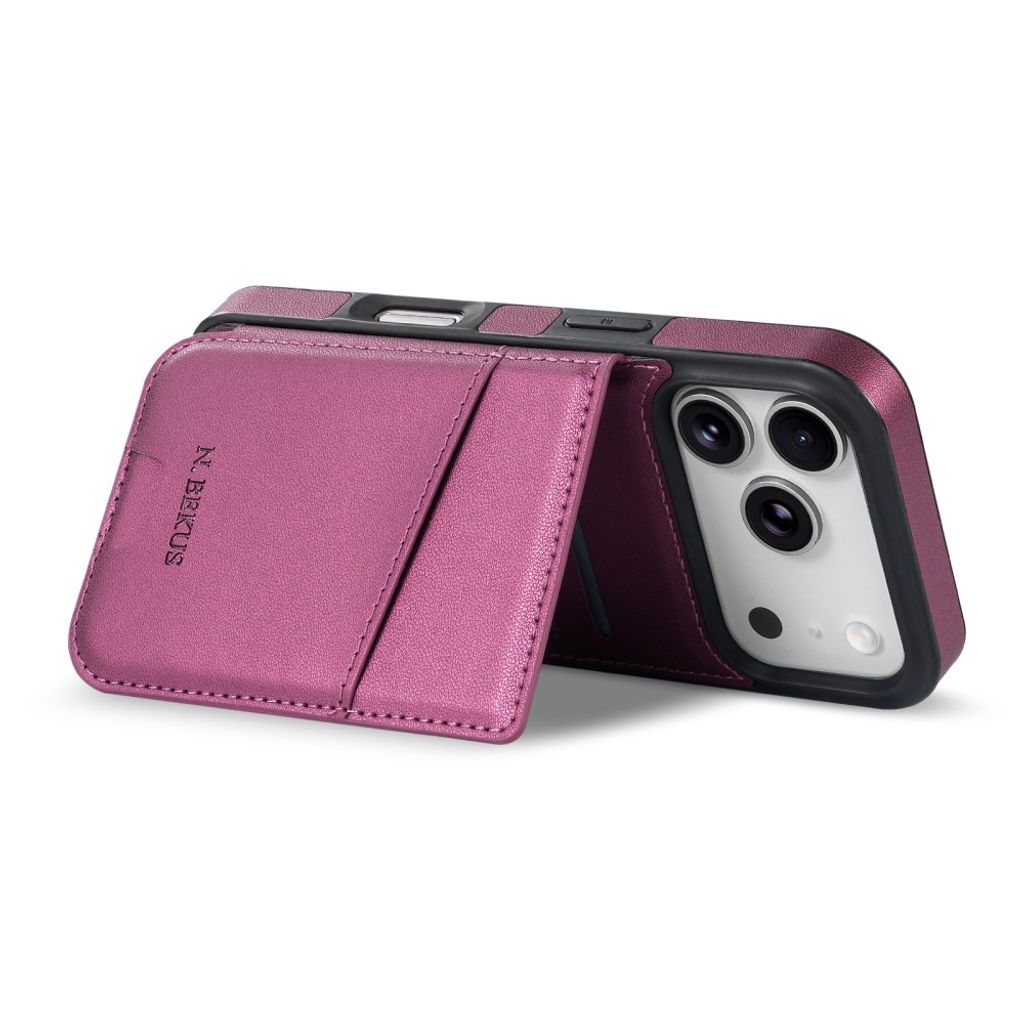 N.BEKUS iPhone 18 Pro Max/17 Pro Max Lompakkokuori RFID-suojauksella - Tummanvioletti