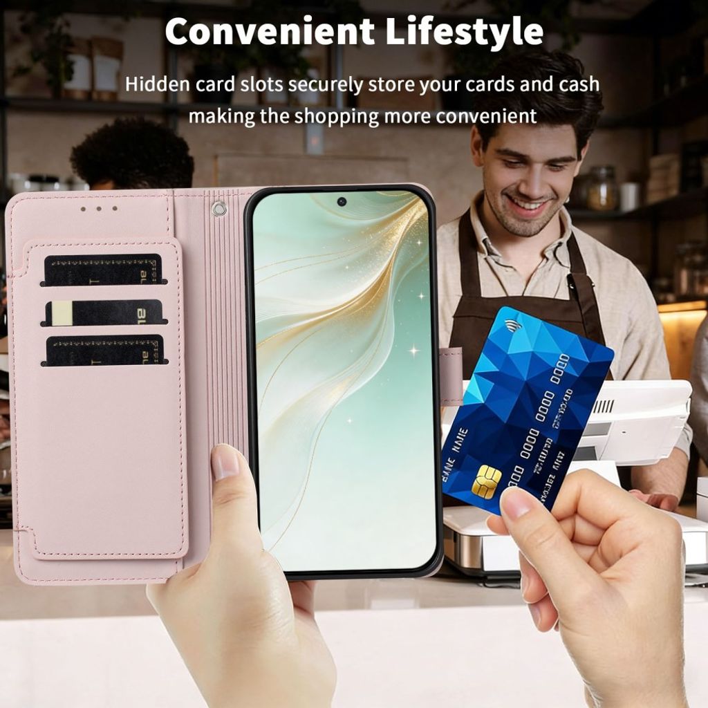 Xiaomi 17T Lompakkokotelo käsihihnalla - Vaaleanpunainen