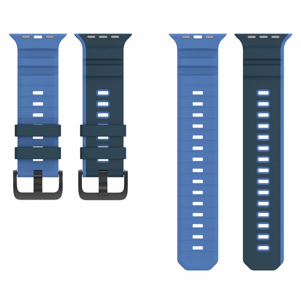 Apple Watch 49/46/44/42mm Tvåfärgat Klockarmband Silikon - Blå