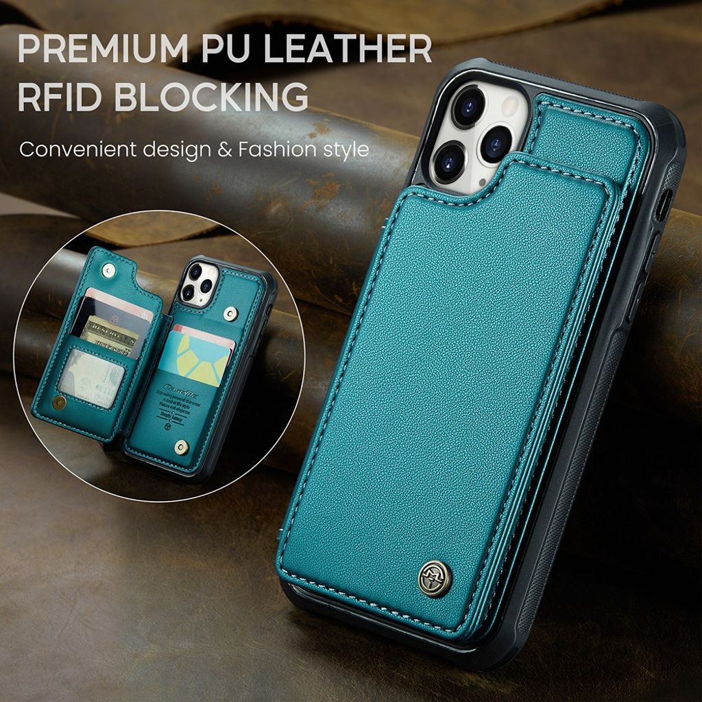 CASEME iPhone 11 Pro Cover med 5 Kortplads - Grøn