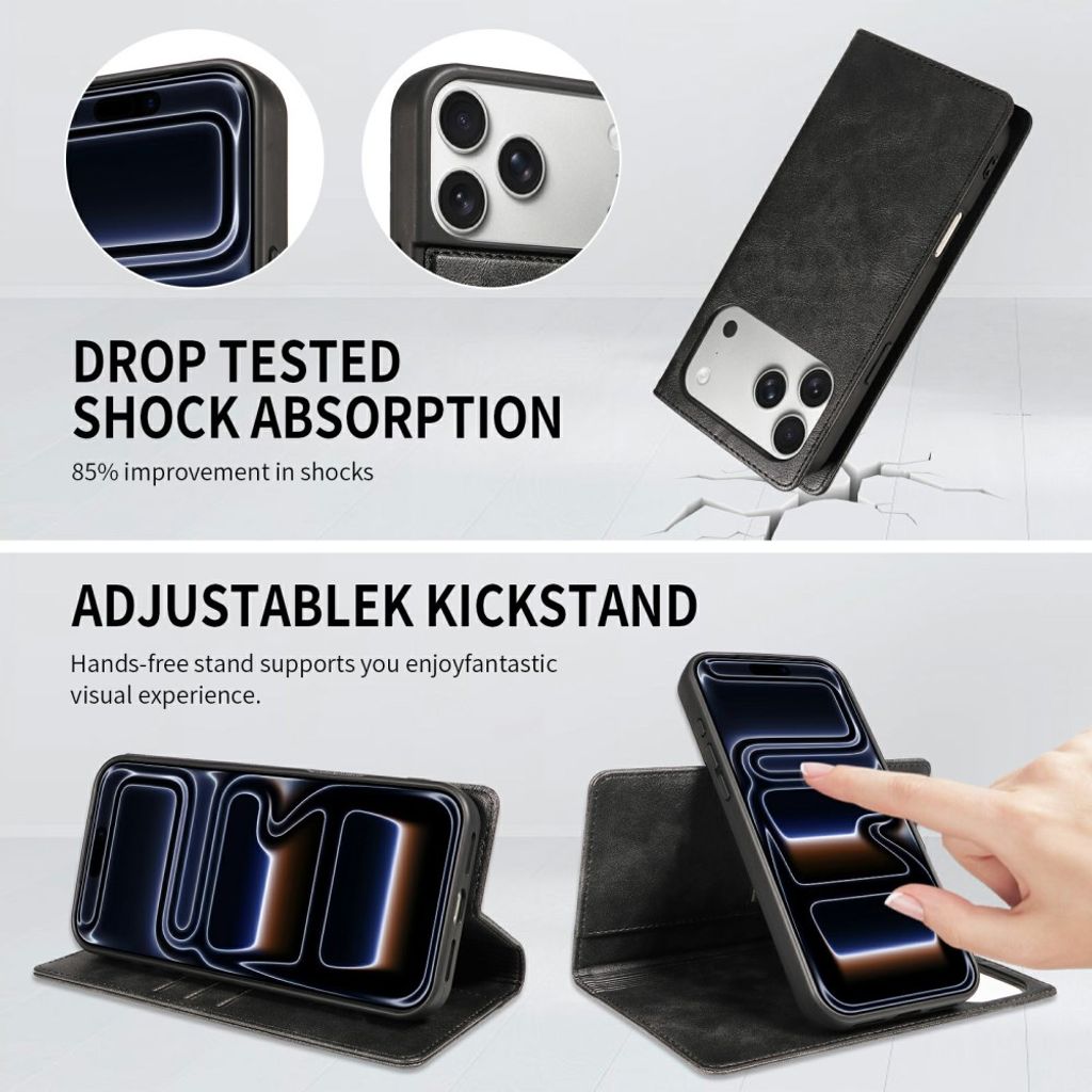 iPhone 18 Pro Max/17 Pro Max Irrotettava MagSafe-lompakkokotelo - Musta