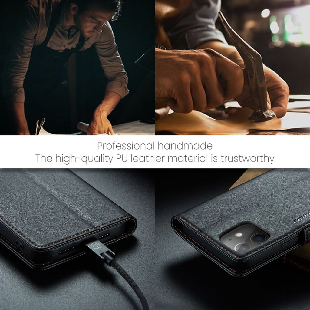 CASEME iPhone 12 / 12 Pro Etui med Kortplads - Sort