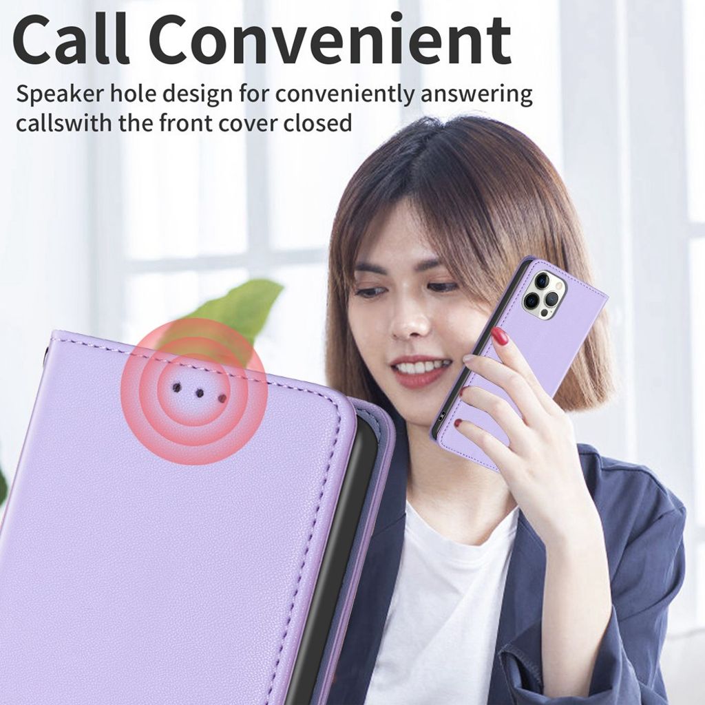 BINFEN COLOR iPhone 16 Plus Wallet Cover Magnetic Closure – Purple