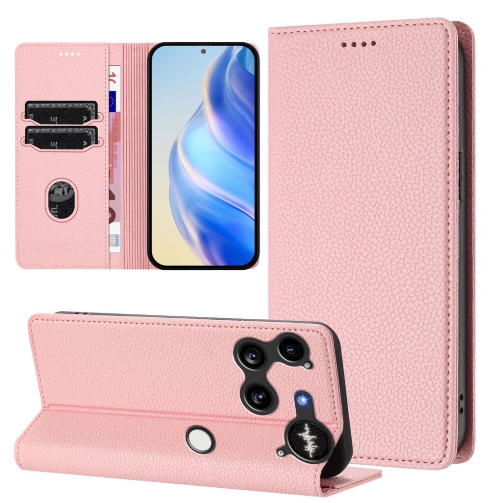 Nothing Phone (3) 5G Pungetui RFID-blokerende Litchi PU læder - Lyserød